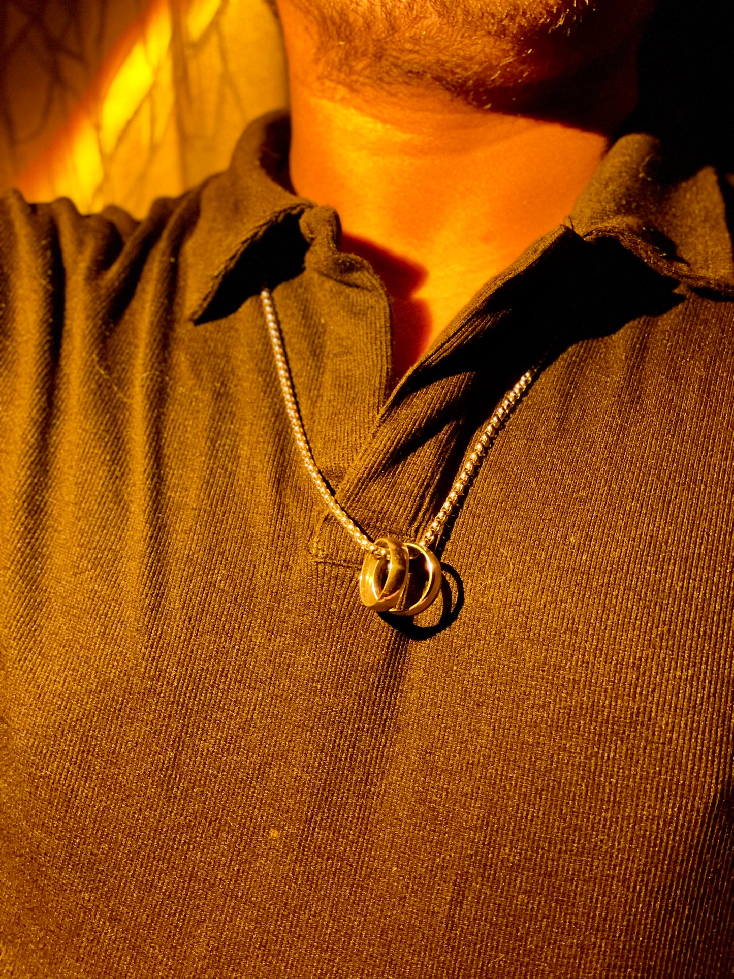Double Ring Steel Pendant