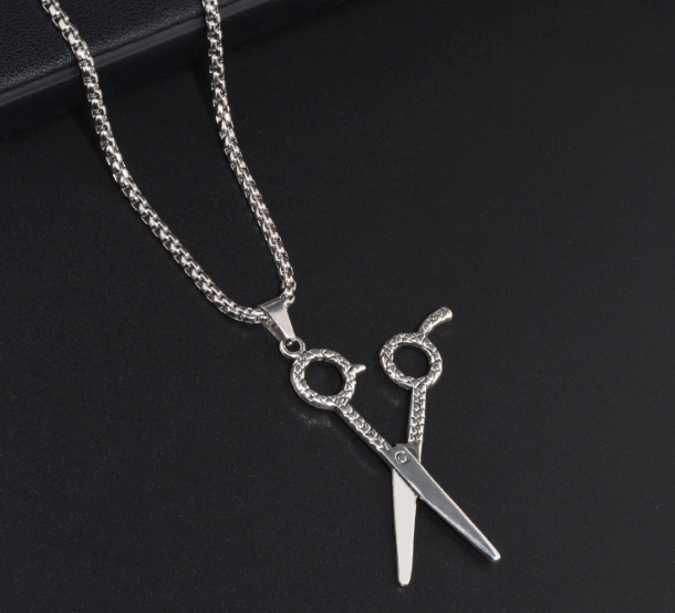 Twin Scissor Steel Pendant