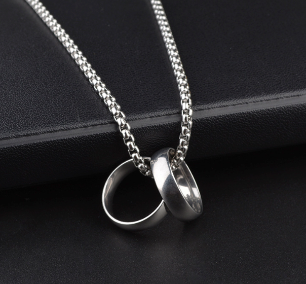 Double Ring Steel Pendant