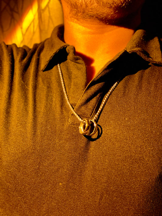 Double Ring Steel Pendant