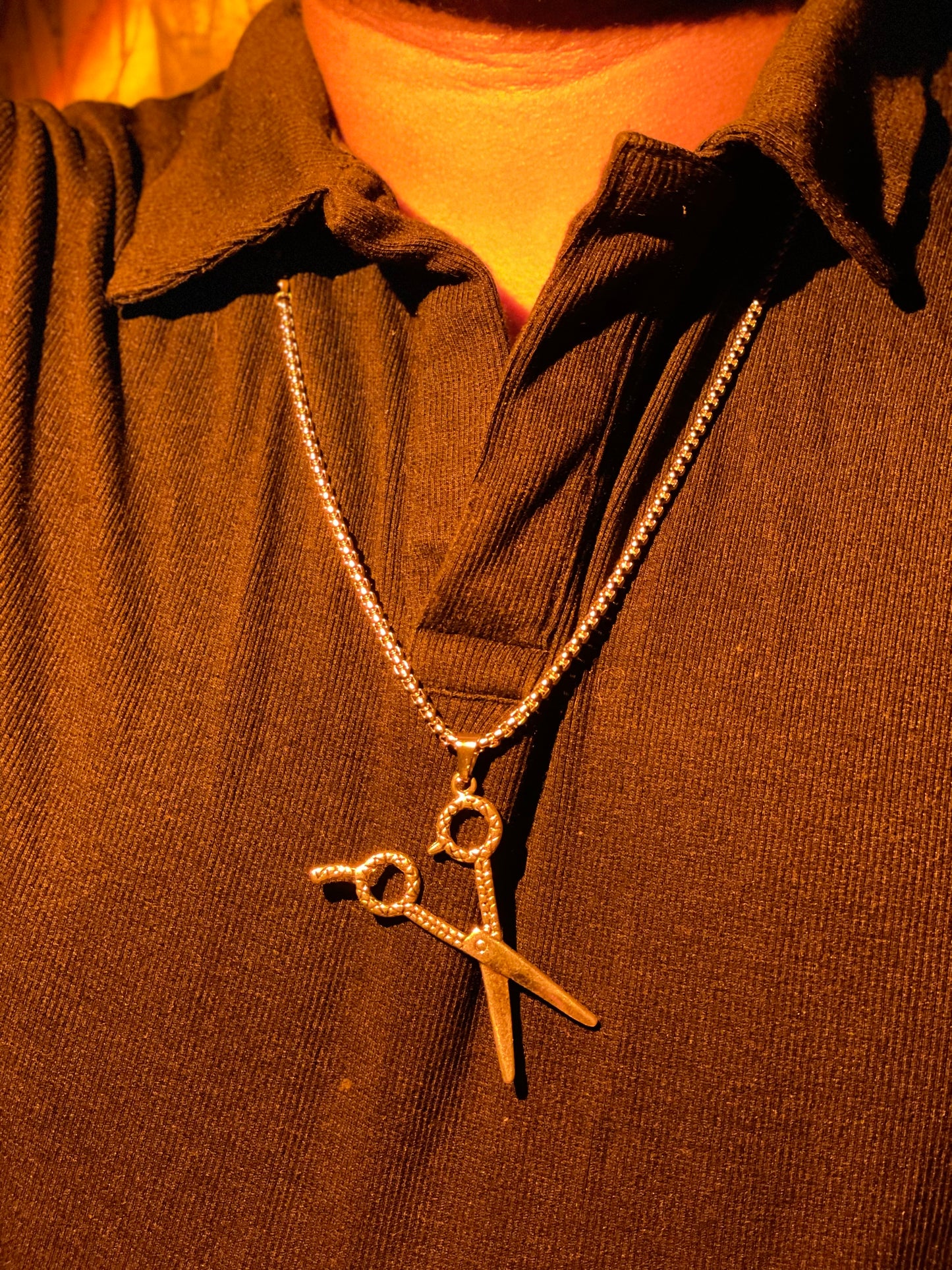 Twin Scissor Steel Pendant
