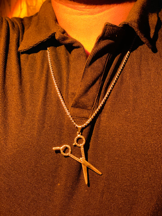 Twin Scissor Steel Pendant